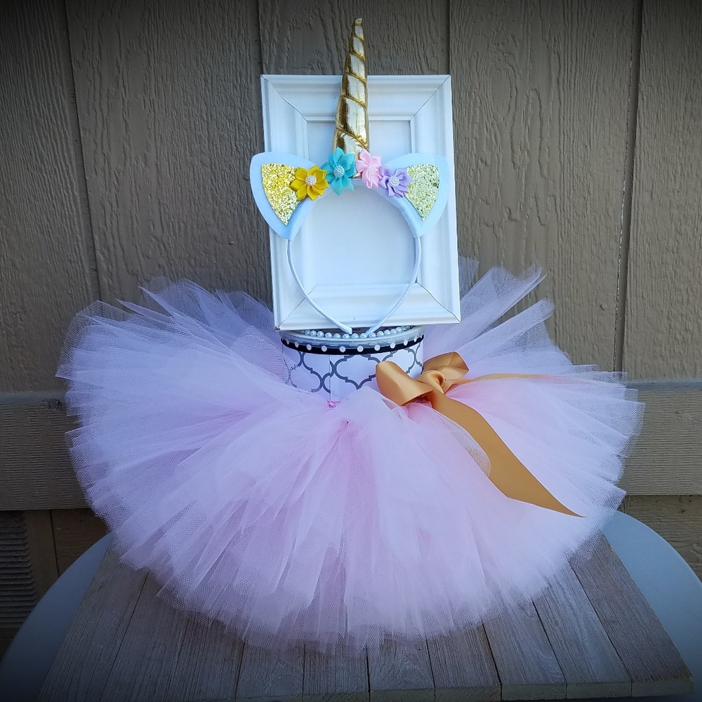 12mo-18mo Girl Unicorn Rainbow Tutu & Headband